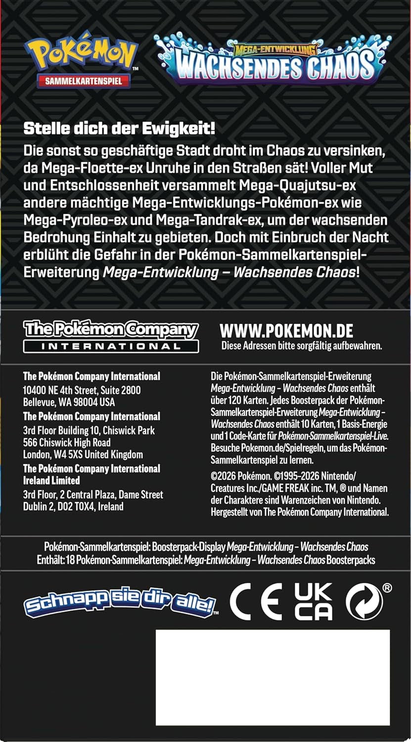 Pokémon-Sammelkartenspiel: Boosterpack-Display Mega-Entwicklung – Wachsendes Chaos