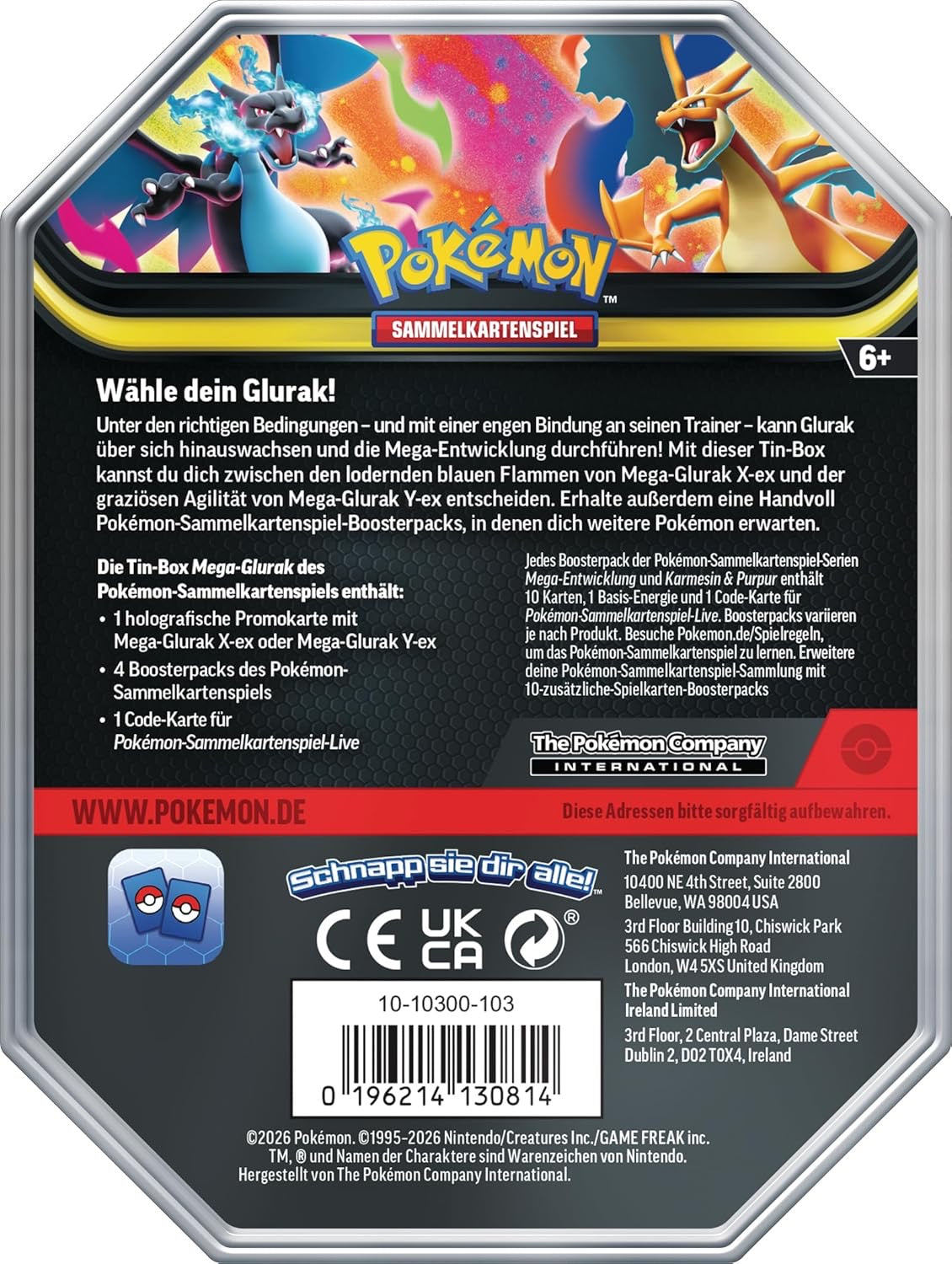 Pokémon-Sammelkartenspiel: Tin-Box Mega-Glurak – Mega-Glurak Y-ex